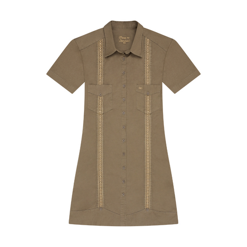 Tejas Guayabera Dress - Agave Oro